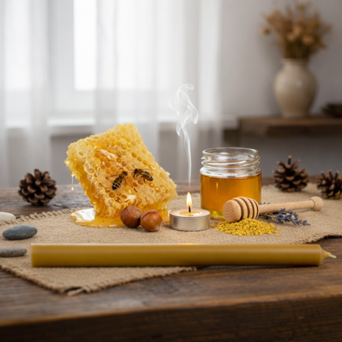 Świeca pamiątkowa z wosku pszczelego – naturalna i ręcznie wykonana | Linia BEE WAX – Naturalne Światło Wiary