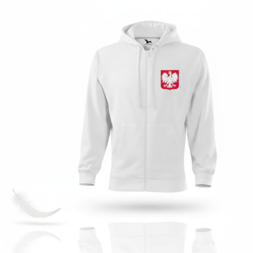 Biała bluza patriotyczna Orzeł Polski – hoodie SacrumStyle