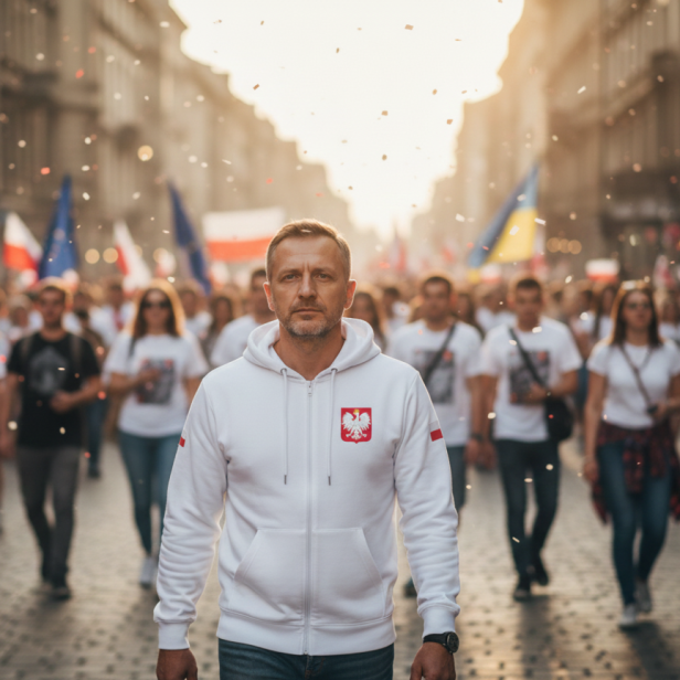 Bluza patriotyczna Orzeł Polski – biała, Hoodie | SacrumStyle™