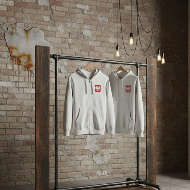 Bluza patriotyczna Orzeł Polski – biała, Hoodie | SacrumStyle™