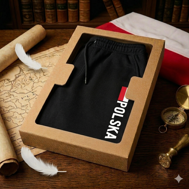 Spodnie dresowe patriotyczne Polska – czarne | SacrumStyle™