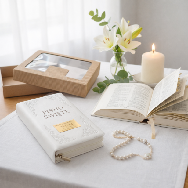 Pismo Święte z grawerem – wydanie oazowe Stary i Nowy Testament z paginatorami