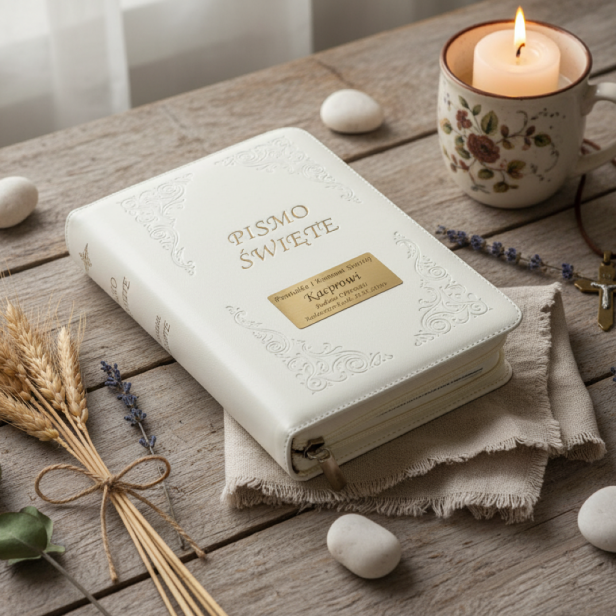 Pismo Święte z grawerem – wydanie oazowe Stary i Nowy Testament z paginatorami