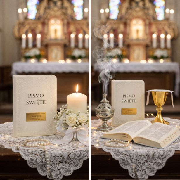 Pismo Święte z grawerem – wydanie oazowe Stary i Nowy Testament z paginatorami