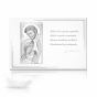 Srebrny obrazek biały Święta Rodzina z cytatem 20×15 cm | ARGENTO SACRO™