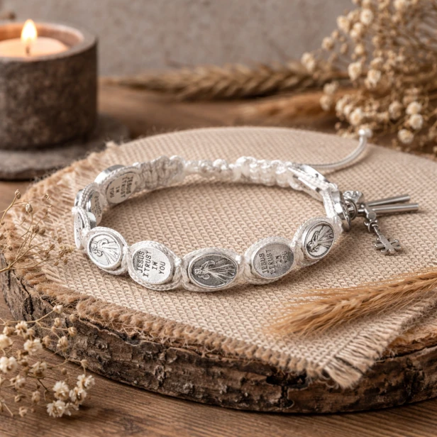 Bransoletka różaniec dziesiątek Jezus Miłosierny – regulowana | Jezu Ufam Tobie