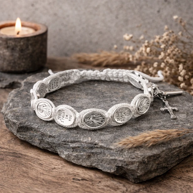 Bransoletka różaniec dziesiątek Jezus Miłosierny – regulowana | Jezu Ufam Tobie