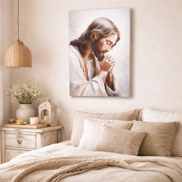 Obraz sakralny ICONIC™ – Jezus Frasobliwy [różne rozmiary] – efekt 3D