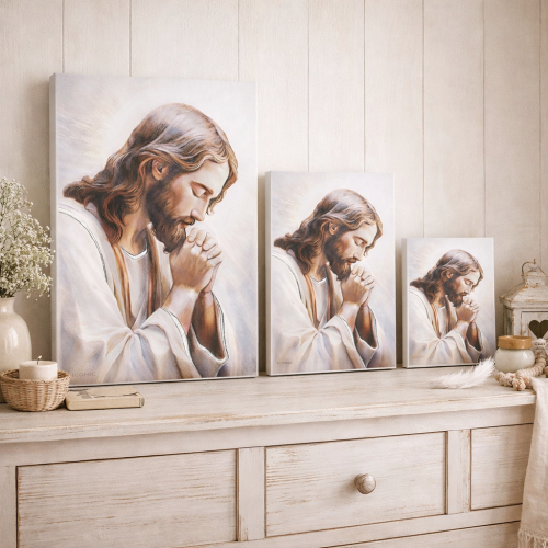 Obraz sakralny ICONIC™ – Jezus Frasobliwy [różne rozmiary] – efekt 3D