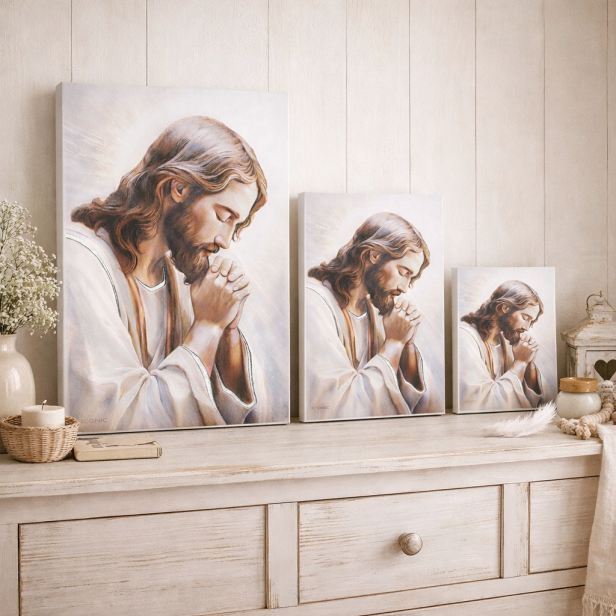 Obraz sakralny ICONIC™ – Jezus Frasobliwy [różne rozmiary] – efekt 3D