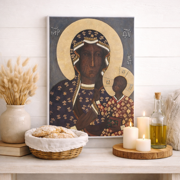 Obraz sakralny ICONIC™ – Matka Boża Częstochowska [różne rozmiary] – efekt 3D