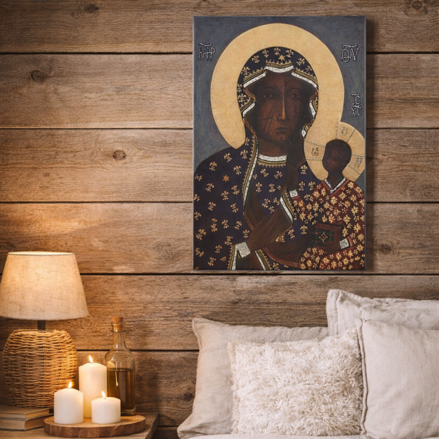 Obraz sakralny ICONIC™ – Matka Boża Częstochowska [różne rozmiary] – efekt 3D