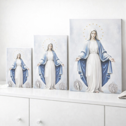 Obraz sakralny ICONIC™ – Matka Boża Niepokalana (Cudowny Medalik) [różne rozmiary] – efekt 3D