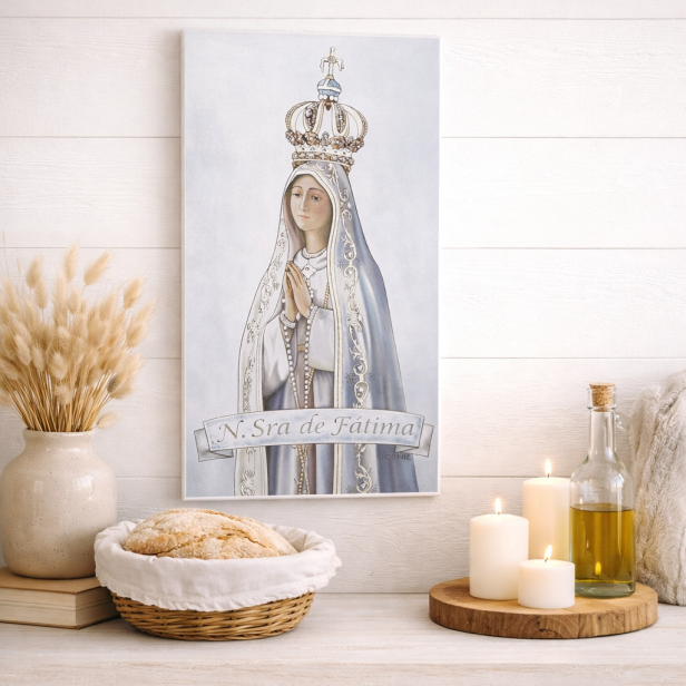Obraz sakralny ICONIC™ – Matka Boża Fatimska [różne rozmiary] – efekt 3D
