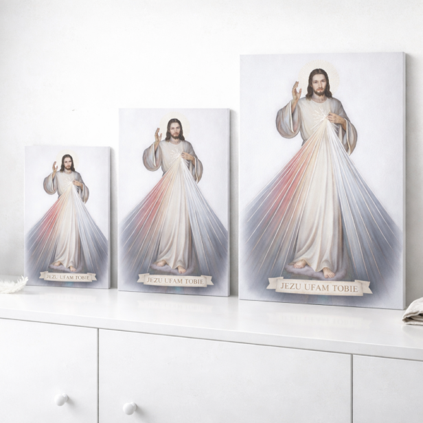 Obraz sakralny ICONIC™ – Jezus Miłosierny „Jezu Ufam Tobie” [różne rozmiary] – efekt 3D