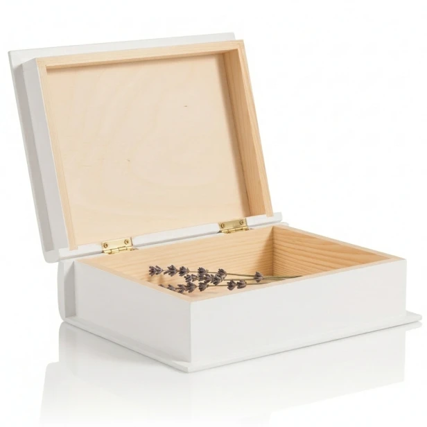 Drewniane pudełko z drewna lipowego 24×19×7,5 cm – LIPOWY BOX™ WHITE