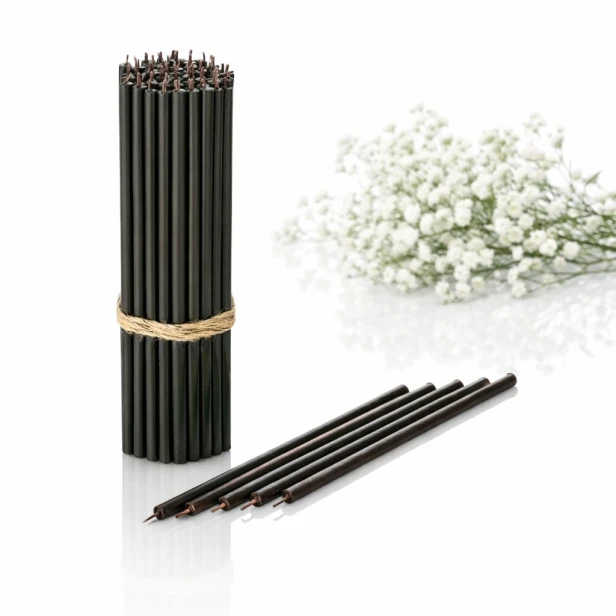 OFIARKI cerkiewne – 100% świece z wosku pszczelego (50 sztuk) - CZARNE