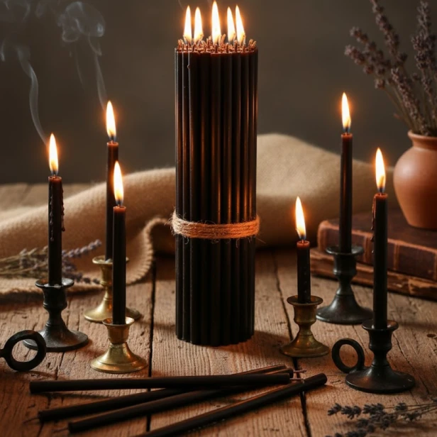 OFIARKI cerkiewne – 100% świece z wosku pszczelego (50 sztuk) - CZARNE