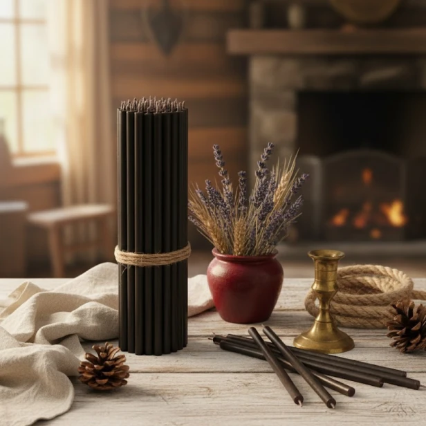 OFIARKI cerkiewne – 100% świece z wosku pszczelego (50 sztuk) - CZARNE