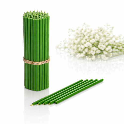 OFIARKI cerkiewne – 100% świece z wosku pszczelego (50 sztuk) - ZIELEŃ