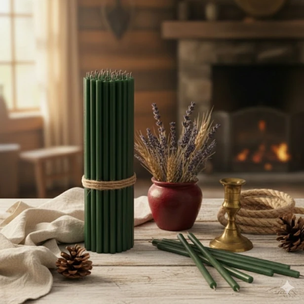 OFIARKI cerkiewne – 100% świece z wosku pszczelego (50 sztuk) - ZIELEŃ