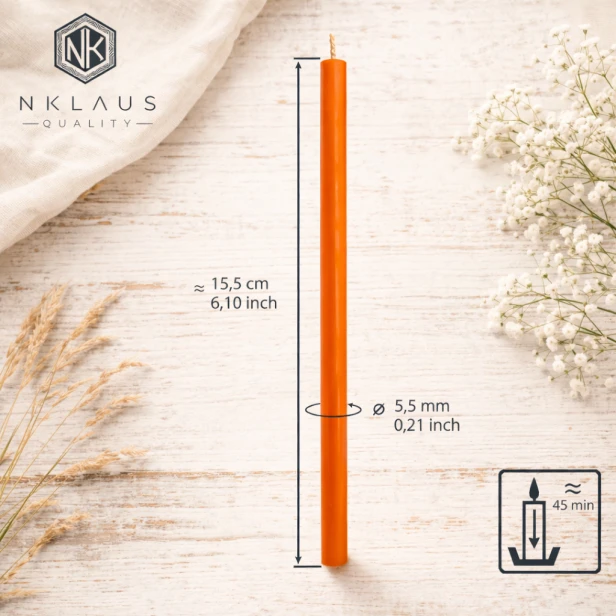 Ofiarki cerkiewne pomarańczowe – świece z wosku pszczelego 50 szt.