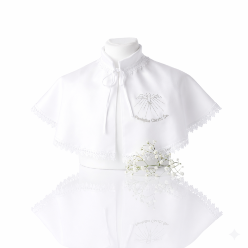 Szatka do Chrztu dla starszego dziecka – pelerynka z haftem Duch Święty | Linia SIGNUM