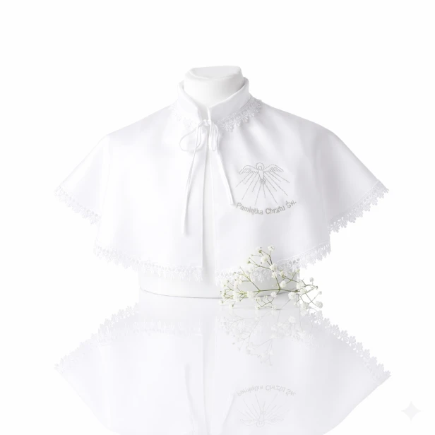 Szatka do Chrztu dla starszego dziecka – pelerynka z haftem Duch Święty | Linia SIGNUM