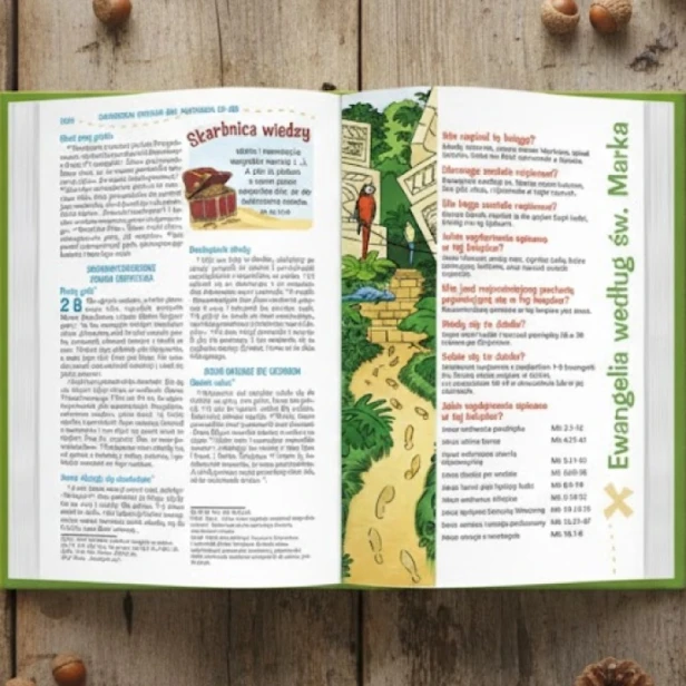 spojrzenie wewnątrz - Pismo Święte dla młodych – Biblia Tysiąclecia „z papugą”  | Biblia dla dzieci i młodzieży