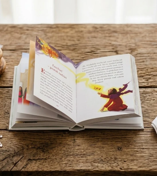 Zestaw prezentowy „Ja jestem chlebem” – Biblia dla dzieci i drewniane pudełko | LIPOWY BOX™
