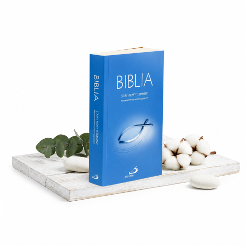 Biblia „z rybką” – niebieska oprawa miękka z paginatorami | Pismo Święte