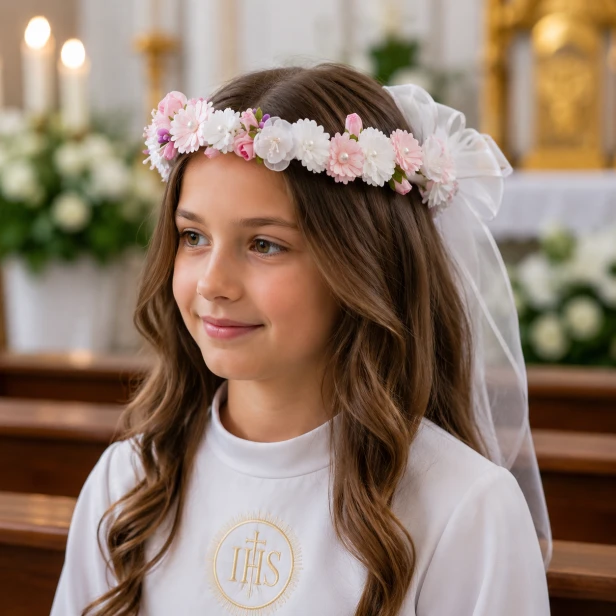 Wianek komunijny – Linia CORONA™ | Pastelowa Elegancja