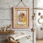 Obrazek dla dziewczynki na Chrzest Święty z Aniołem Stróżem – do samodzielnego wypisania | 22 × 17 cm