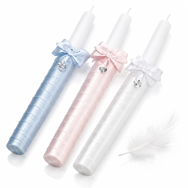 Świeca „Crystal Light – Satyna” – gromnica z kryształkiem Preciosa®