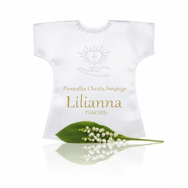 Szatka na Chrzest PURE HEART z dżetami – personalizowana koszulka Chrztu Świętego
