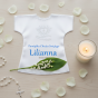 NIEBIESKI - Szatka na Chrzest PURE HEART z dżetami – personalizowana koszulka Chrztu Świętego