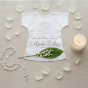 SREBNY/PLATYNOWY - Szatka na Chrzest PURE HEART z dżetami – personalizowana koszulka Chrztu Świętego