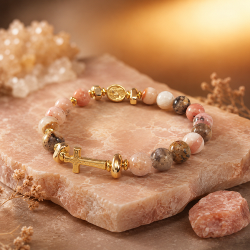 SacraStone™ AVE MARIA – Bransoletka różańcowa OPAL PERUWIAŃSKI