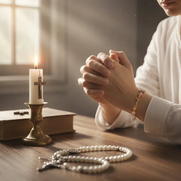 SacraStone™ AVE MARIA – Bransoletka różańcowa OPAL PERUWIAŃSKI