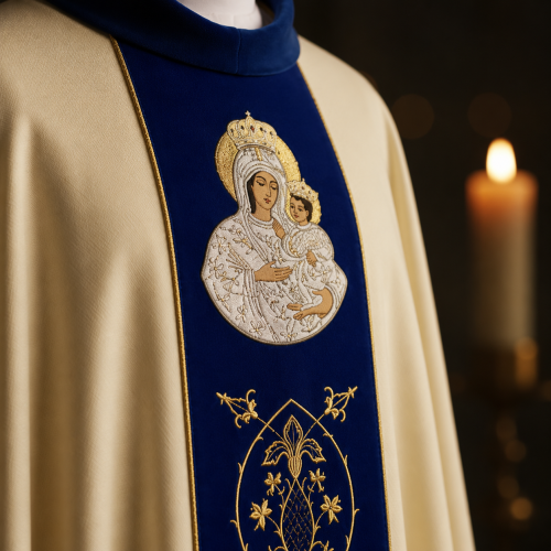 Ornat Maryjny haftowany | Matka Boska Gietrzwałdzka