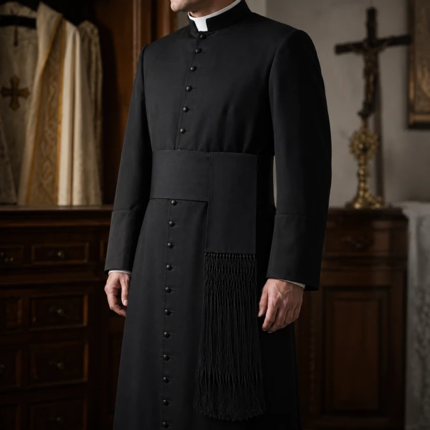 Pas kapłański z frędzlami czarny | Szaty liturgiczne