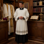 Komża kapłańska ecru z bawełnianą wstawką | Szaty Liturgiczne