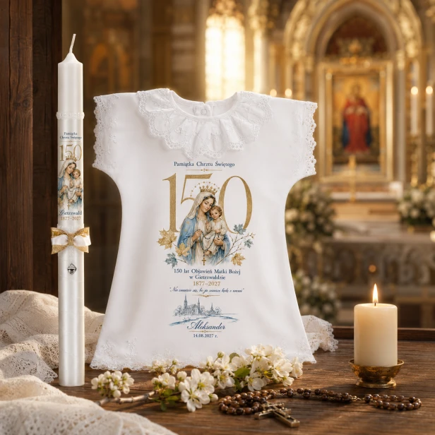 Świeca i szatka jubileuszowa – Światło Pamięci: 150-lecie Objawień Matki Bożej w Gietrzwałdzie | 1877–2027