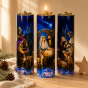 Tryptyk Bożonarodzeniowy - Ø 75mm x 26 cm komplet 3 szt ŚWIECE OLEJOWE