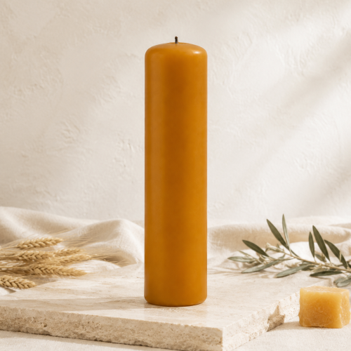 Świeca soborowa gładka woskowa – Ø 7 × 30 cm