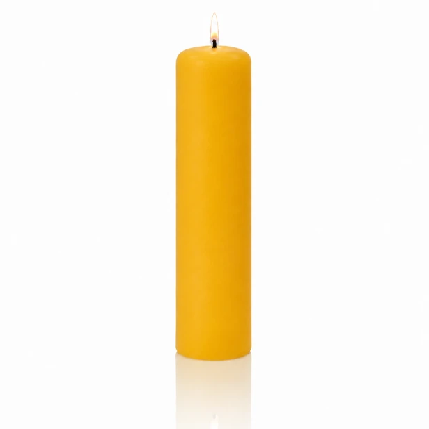 Świeca soborowa gładka żółta – Ø 7 × 30 cm