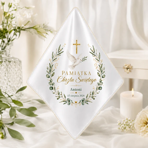 Personalizowana szatka COLUMBA™ – haft z gołębicą i krzyżem