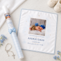 Personalizowany komplet Anielskie Niebo™ Błękit – pamiątka Chrztu Świętego