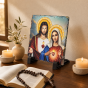 Obrazek Religijny na Granitowej Płytce: Serce Jezusa i Serce Maryi – Wieczny Symbol Miłości i Poświęcenia