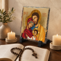 FOTOGRANIT z motywem Rodziny Świętej Bizantyjskiej – Obrazek Religijny na granicie | Linia AUREA STONE™